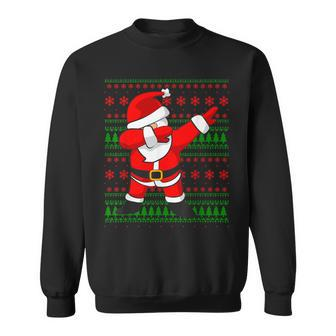 Dabbing Santa Claus Ugly Sweater Christmas Sweatshirt | Mazezy