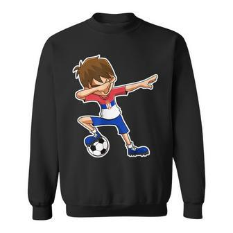 Dabbing Soccer Boy Serbia  Serbian Flag Jersey Sweatshirt
