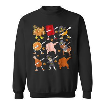 Dabbing Turkey T Rex Pilgrim Thanksgiving Boys Kid Dab Sweatshirt - Monsterry UK