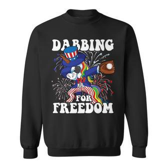 Dabbing Unicorn Baseball Uncle Sam 4Th Of July Usa Patriotic Sweatshirt | Mazezy UK