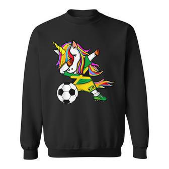 Dabbing Unicorn Jamaica Soccer Jersey 2019 Jamaican Football Sweatshirt | Mazezy