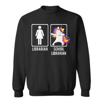 Dabbing Unicorn School Librarian Dabs Library Hip Sweatshirt | Mazezy