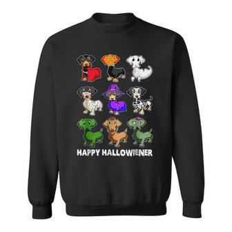Dachshund Happy Halloweiner Halloween Dogs Lover Sweatshirt - Monsterry CA