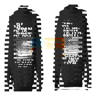 Dad Man Myth Pontoon Captain American Flag Boat Fathers Day Sweatshirt | Mazezy