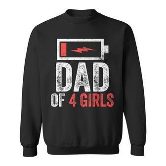 Dad Of 4 Girls Gift From Daughter Fathers Day Birthday Gift For Mens Sweatshirt | Mazezy