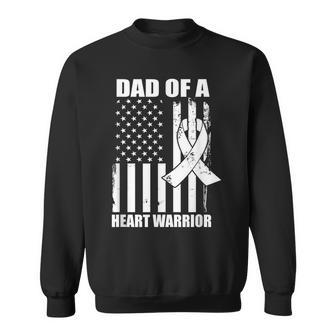 Dad Of A Heart Warrior Heart Disease Awareness Sweatshirt - Seseable