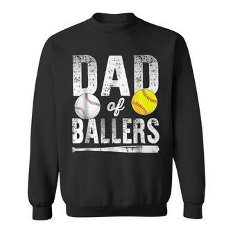 Dad Of Ballers Baseball Softball Fathers Day Dad Gift Funny Sweatshirt | Mazezy