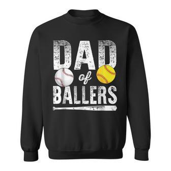 Dad Of Ballers Baseball Softball Fathers Day Sweatshirt | Mazezy