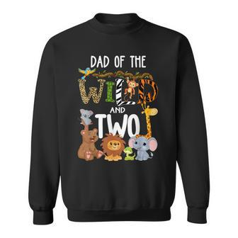 Dad Of The Wild And Two Zoo Birthday Safari Jungle Animal Sweatshirt | Mazezy