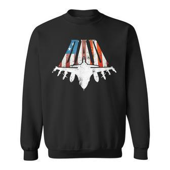 Dad Us American Flag Air Fighter Jet Fathers Day 4Th Of July Sweatshirt | Mazezy