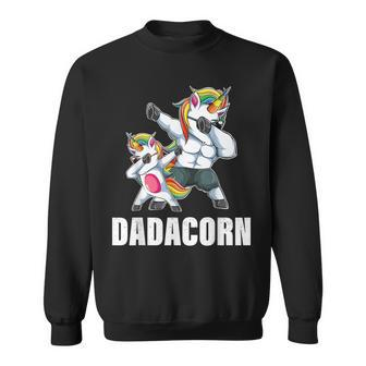 Dadacorn Dadicorn Daddycorn Unicorn Dad Baby Fathers Day Sweatshirt - Seseable