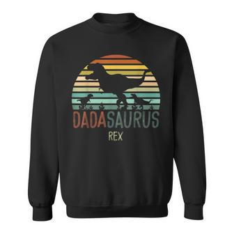 Dadasaurus Dad Dino Fathers Day Gifts Men Dinosaur Rex Sweatshirt | Mazezy