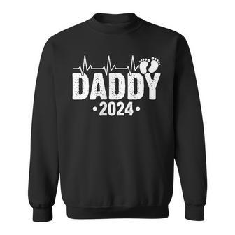 Daddy 2024 Heartbeat Daddy To Be New Dad First Time Daddy Sweatshirt - Seseable