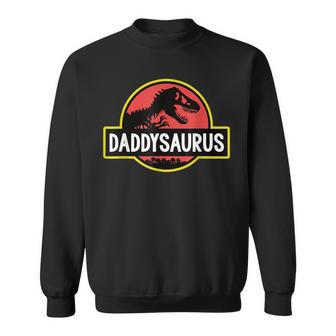 Daddysaurus Dad Husband Fathers Day Gift Matching Dinosaur Sweatshirt | Mazezy