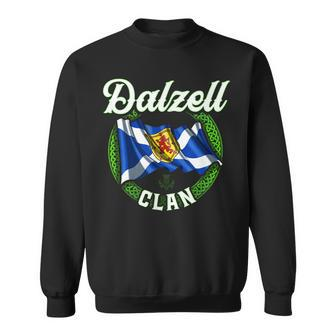 Dalzell Clan Scottish Last Name Scotland Flag Funny Last Name Designs Funny Gifts Sweatshirt | Mazezy