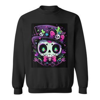 Dance With The Spirits Trendy Halloween Skull 3 Sweatshirt - Monsterry AU