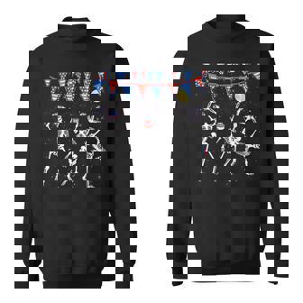 Dancing Skeleton 4Th Of July American Flag 2023 Dancing Funny Gifts Sweatshirt | Mazezy