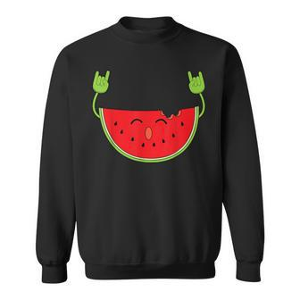 Dancing Watermelon Cool Heart Beats For Fruits Sweatshirt | Mazezy