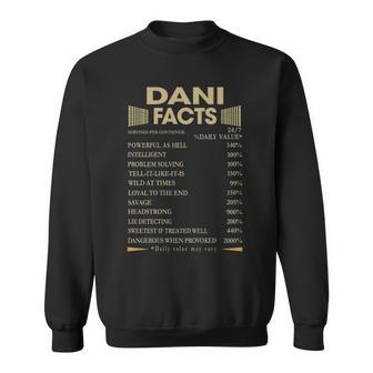 Dani Name Gift Dani Facts Sweatshirt - Seseable