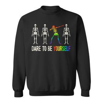 Dare To Be Yourself Lgbt Pride Lgbtq Sweatshirt | Mazezy