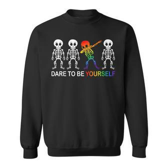 Dare To Be Yourself | Cute Lgbt Les Gay Pride Men Boys Sweatshirt | Mazezy