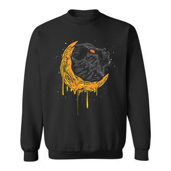 Dark Magic Witchcraft Pagan Wicca Cat Crescent Moon Occult Sweatshirt - Monsterry