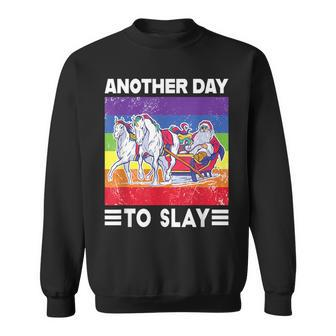 Another Day To Slay Pride Gay Christmas Sweater Flag Sweatshirt - Thegiftio UK