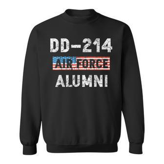Dd214 Air Force Alumni Veteran American Flag Military Gift Sweatshirt | Mazezy