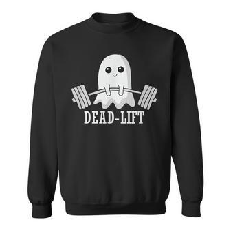 Dead Lift Ghost Halloween Ghost Gym Weightlifting Fitness Sweatshirt - Seseable