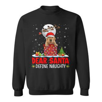 Dear Santa Define Xmas Naughty Golden Retriever At Chimney Sweatshirt - Monsterry DE