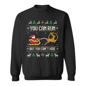 Deer Hunting Santa Claus Hunter Hunt Ugly Christmas Sweater Sweatshirt | Mazezy