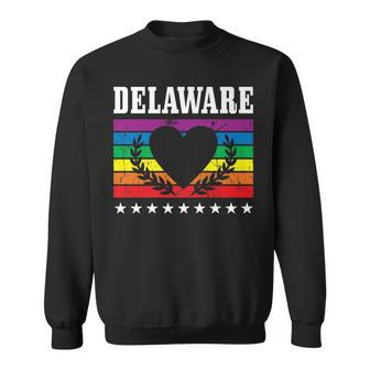Delaware Pride Flag Pride Month Lgbtq Flag Lgbt Community De Sweatshirt | Mazezy