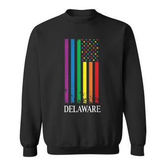 Delaware Pride Month Pride Flag Lgbt Community Lgbtq Flag De Sweatshirt | Mazezy