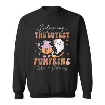 Delivering The Cutest Pumpkins Labor & Delivery Halloween Sweatshirt - Monsterry AU
