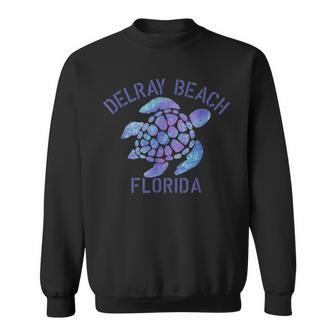Delray Beach Florida Beach Tribal Turtle Sweatshirt | Mazezy