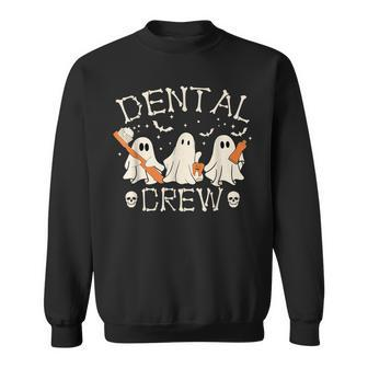 Dental Crew Boo Th Dentist Hygiene Retro Halloween Sweatshirt - Monsterry