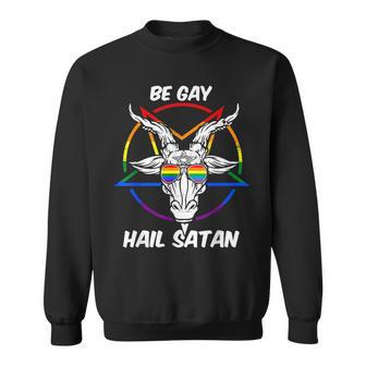 Devil Goat Symbol Lgbt Support Gay Pride Satan Halloween Sweatshirt | Mazezy AU