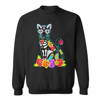 Dia De Los Muertos Cat Day Of The Dead Halloween Sweatshirt - Monsterry AU