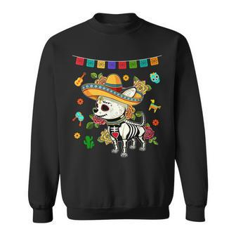 Dia De Los Muertos Day Of Dead Mexican Sugar Skull Chihuahua Sweatshirt - Seseable