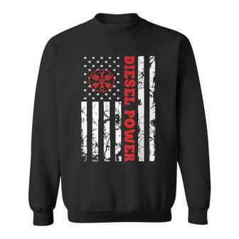 Diesel Power American Flag Thin Red Line Mechanics Gift Idea Sweatshirt | Mazezy