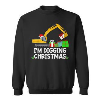 Im Digging Christmas Tractor Boys Excavator Digger Sweatshirt | Mazezy CA
