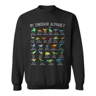 Dinosaur Lover Types Of Dinosaurs Dinosaur Alphabet Sweatshirt | Mazezy