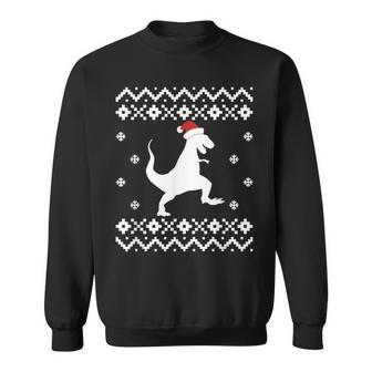 Dinosaur Ugly Christmas Sweater Trex Santa Sweatshirt | Mazezy