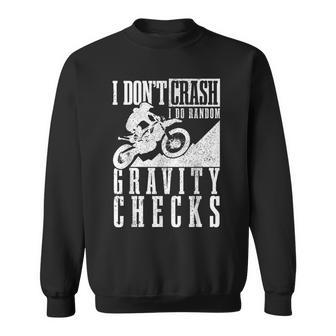 Dirt Bike Crash Random Gravity Check Motocross Racing Sweatshirt | Mazezy