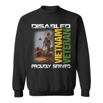 Disabled Vietnam Veteran Proudly Served Nam Fathers Day Sweatshirt | Mazezy