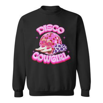 Disco Pink Cowgirl Hat & Boot Rodeo Western Country Southern Rodeo Funny Gifts Sweatshirt | Mazezy