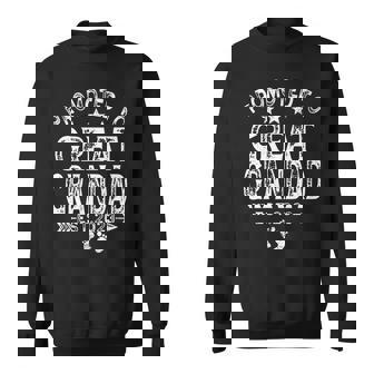 Distressed Promoted To Great Grandad Est 2023 Family Sweatshirt | Mazezy