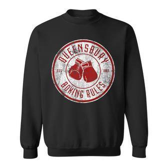 Distressed Queensbury Boxing Rules Vintage Boxing Sweatshirt | Mazezy