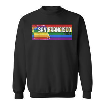 Distressed San Francisco Lgbt Pride Sweatshirt | Mazezy