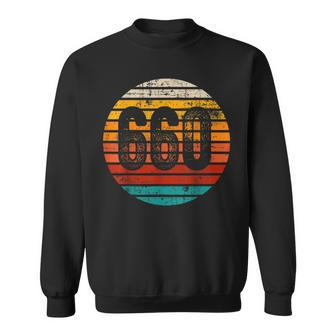 Distressed Vintage Sunset 660 Area Code Sweatshirt | Mazezy